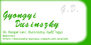 gyongyi dusinszky business card
